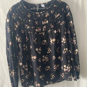 Old Navy Floral Black Women's Top